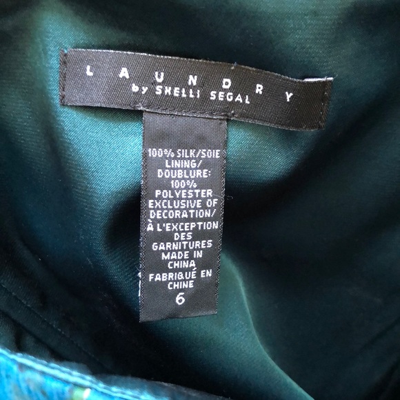 Dress- Silk turquoise paisley strapless - Picture 2 of 8